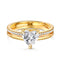 2 Band Studded Clear Heart Diamond (Gold)