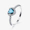 Large Light Blue Heart Diamond Studded (Silver)